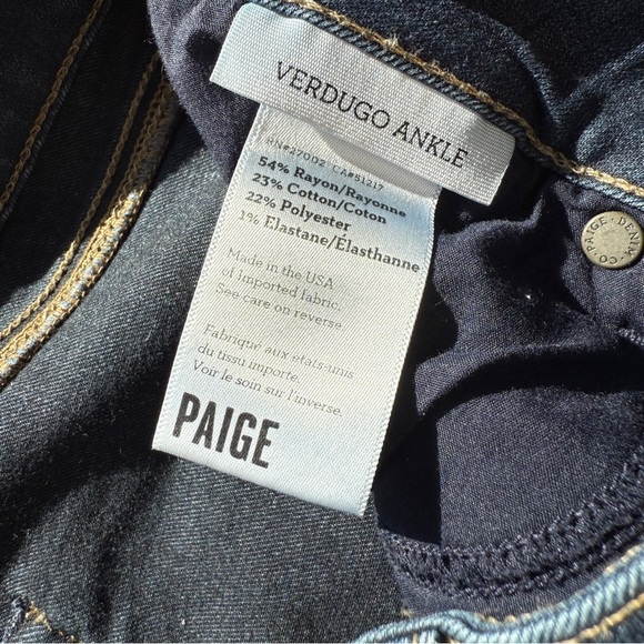 PAIGE Verdugo Ankle Jeans Women's Size 30 Blue Dark Wash Denim Stretch Casual - Picture 8 of 9